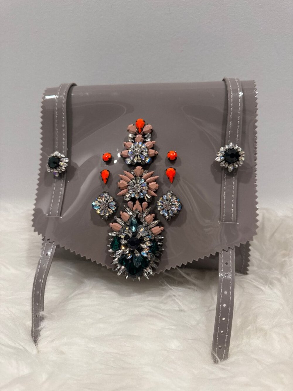 Jeweled Jelly Shoulder Bag | Crystal Embellished Vacation Resort Statement Purse